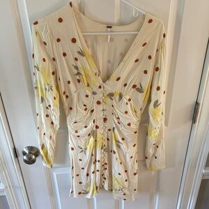 Free People Cream Blouse